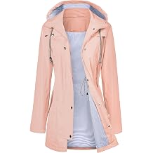 Raincoat Women Waterproof Long Hooded Trench Coats Lined Windbreaker Travel Jacket S-XXL