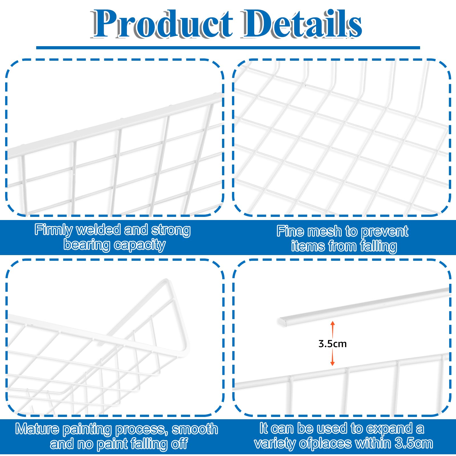 CYEER Cestino Appeso per Ordine, 30,5x21,5x11,5cm, Capacità 4,5kg, Metallo Anti-Ruggine, per Cucina, Bagno, Ufficio, Armadietti