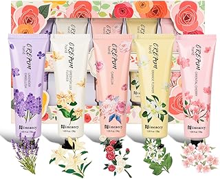 Hand Cream Gift Set - Relieve Extremely Dry Hands, Women's Hand Cream Travel Set, an easy-to-absorb hand cream to relieve dry discomfort after washing your hands. Ideal for holiday gifts.5 x1.0 oz/30ml