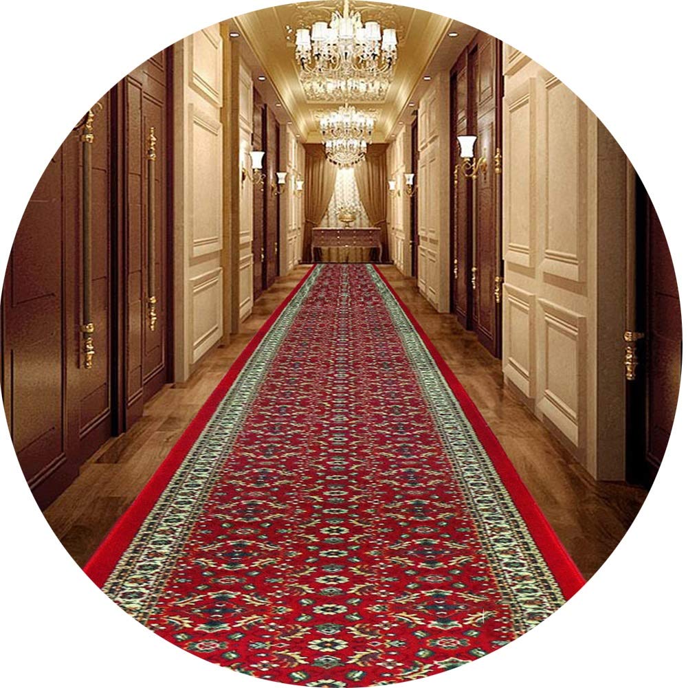 LXHONG-Runner Rugs Non-Slip No Smell Breathable Polypropylene Lobby Bathroom, Support Customization (Color : Red, Size : 1.2x2m)