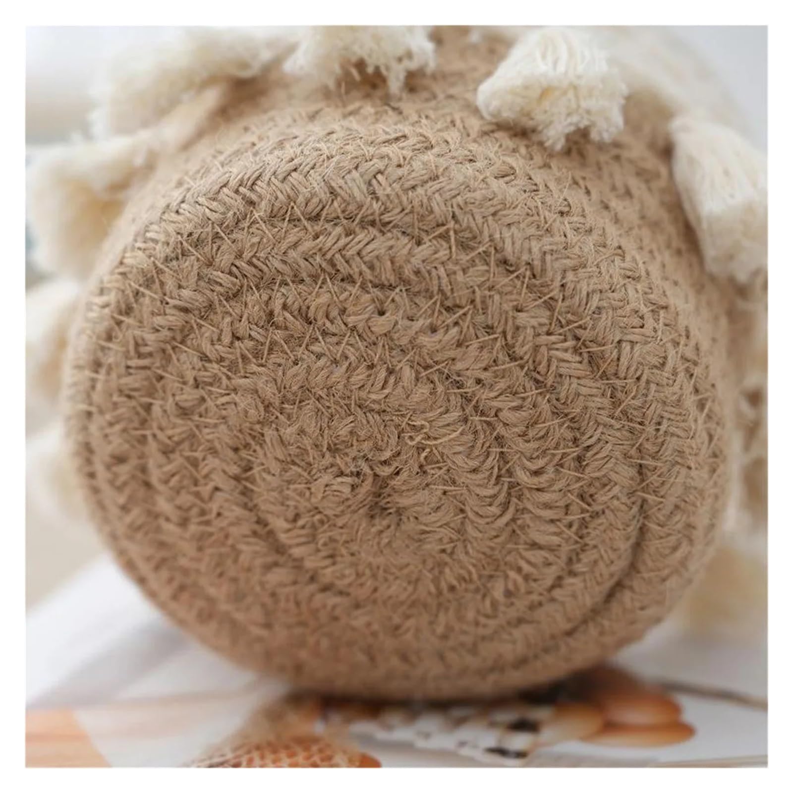 Cesta de almacenamiento tejida con borlas for tocador diario, organizador mesa para Dormitorio(Light Grey,3pcs)