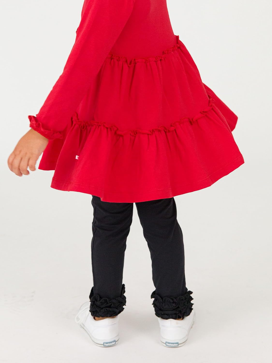 RuffleButts Baby-Toddler-Girls Ruffle Leggings - Soft Knit Ankle Length Leggings