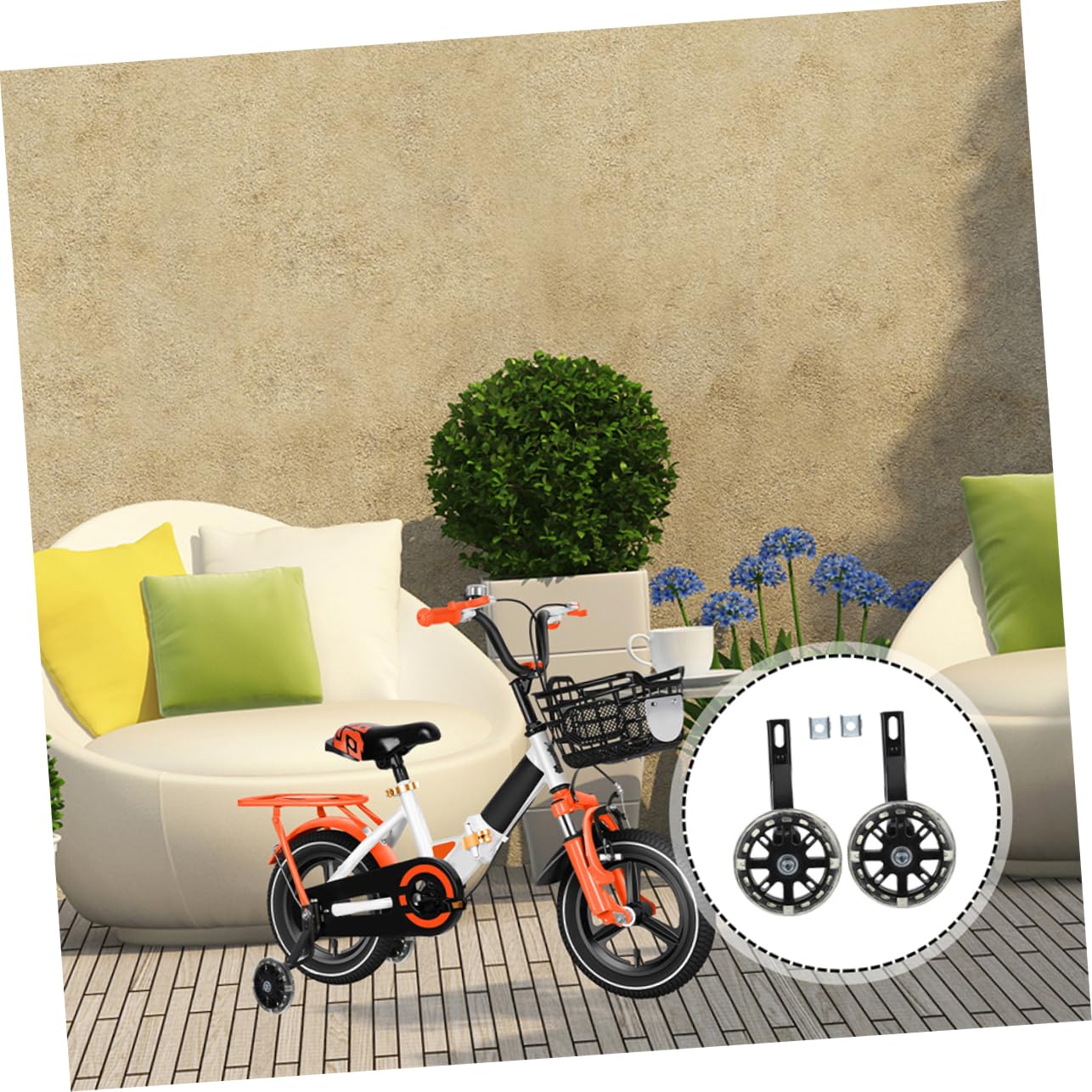 UPKOCH Leuchtende Stützräder für Kinderfahrrad, 2 Paar, Kohlenstoffstahl | Geräuscharm und Verschleißfest, Leicht zu Montieren und Abnehmbar, Passend für Kinder und Kleinkinder