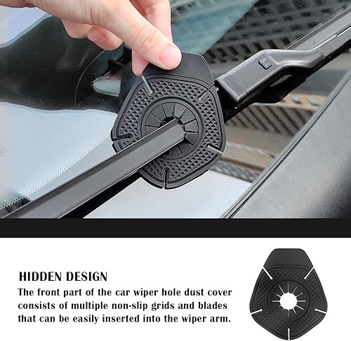 Miniatura 10 de 2 piezas de cubierta antipolvo para limpiaparabrisas de automóvil, de silicona de alta calidad, dispositivo de protección de agujeros que evita