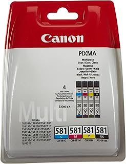 Canon CLI-581Cartouche C/M/Y/BK Multipack Cyan, Magenta, Jaune, Noire (Multipack plastique sécurisé)