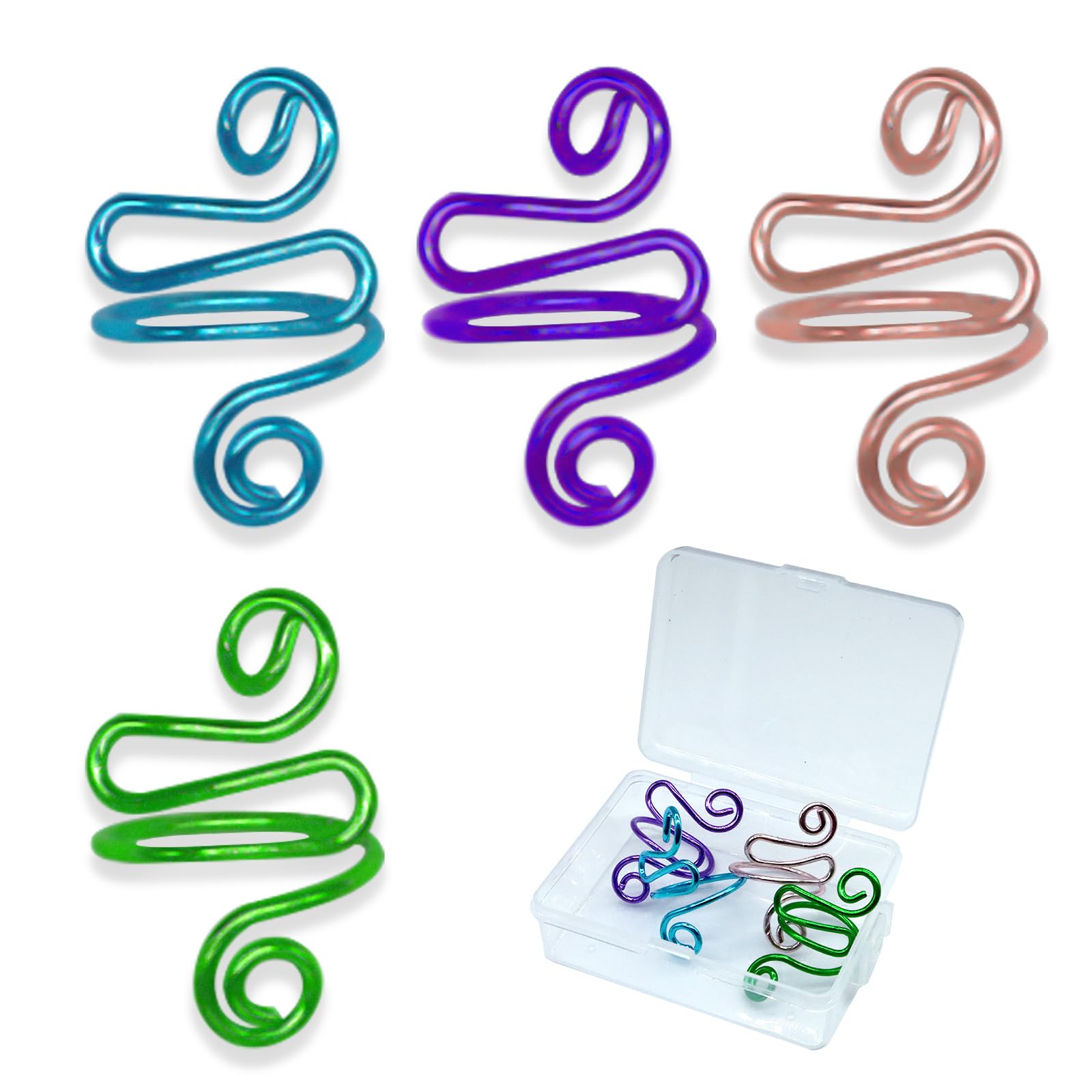 CUTEABC Anel de Crochê, 4 Peças de Anel de Tensão de Crochê para ...