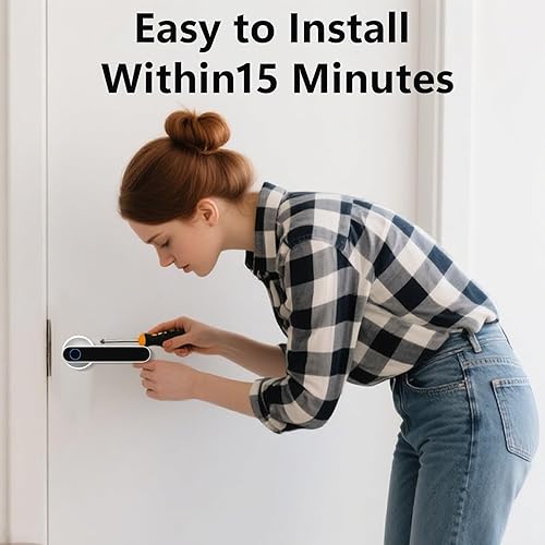 Miniatura 6 de Cerradura de puerta inteligente de huellas dactilares, cerradura de puerta biométrica con aplicación para dormitorio, hogar, apartamento, hotel