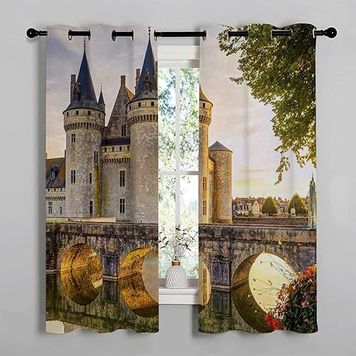 Miniatura 2 de Cortinas para Cocina Castle - Puertas cortas de acordeón para habitación, cortinas bohemias de 55 pulgadas de ancho por 55 pulgadas de largo, 2