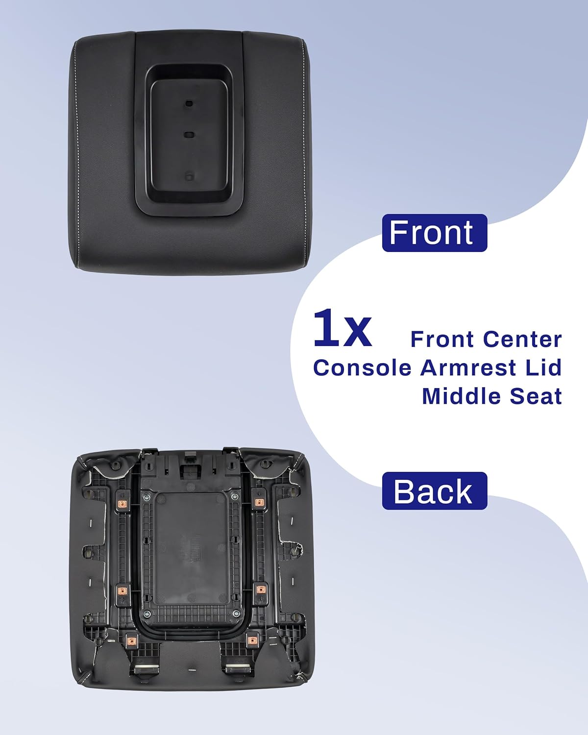 Center Console Lid Replacement Kit Compatible with Cadillac Chevy GMC Vehicle 2014-2020 Silverado Suburban Tahoe, Sierra Yukon XL, Escalade,Black