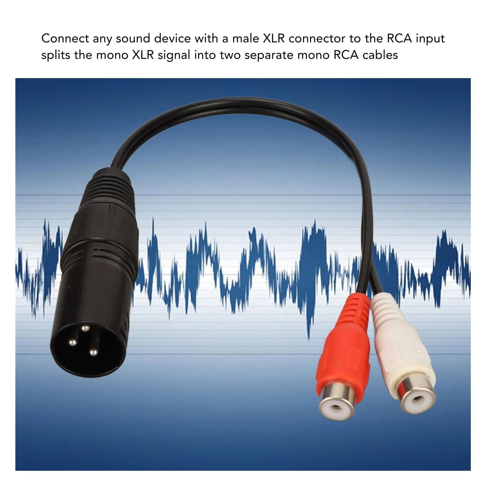 Cavo sdoppiatore a Y a 3 pin XLR maschio a 2 RCA femmina, adattatore audio con riduzione del rumore per mixer, amplificatore di potenza, sistema audio, 20 cm