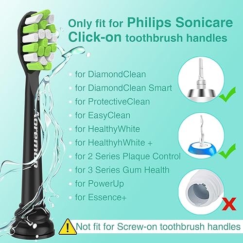 Miniatura 16 de Aoremon Cabezales de repuesto para cabezales de cepillo de dientes Philips Sonicare, compatibles con Phillips Sonicare W HX6062/65 y todos
