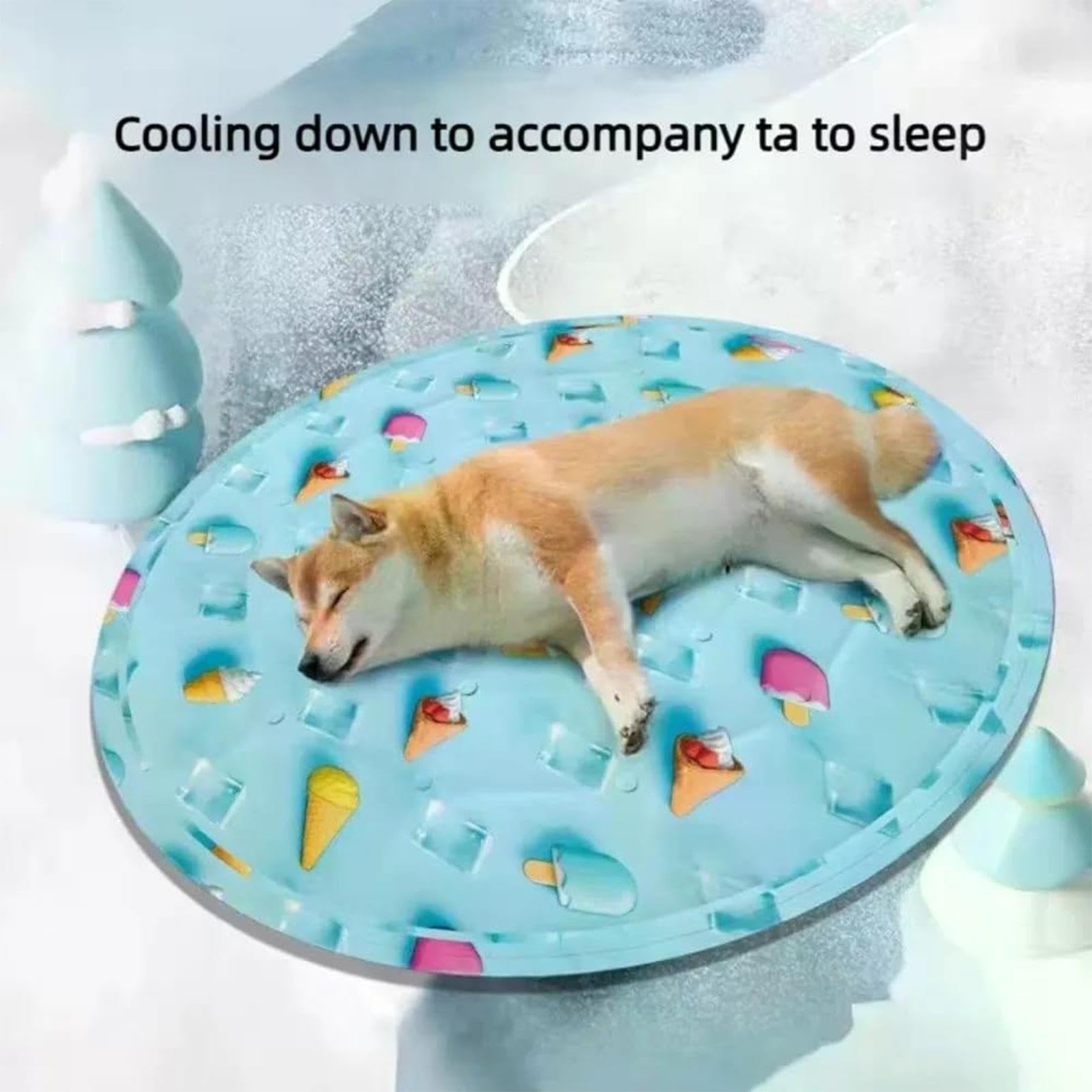 Tapis rafraîchissant pour chiens En PVC pliable rond de 50 centimètres | Tapis Rafraîchissants En Gel Pour Animaux chien, , chiot, canapé, lit, sol, caisse, siège de voiture,