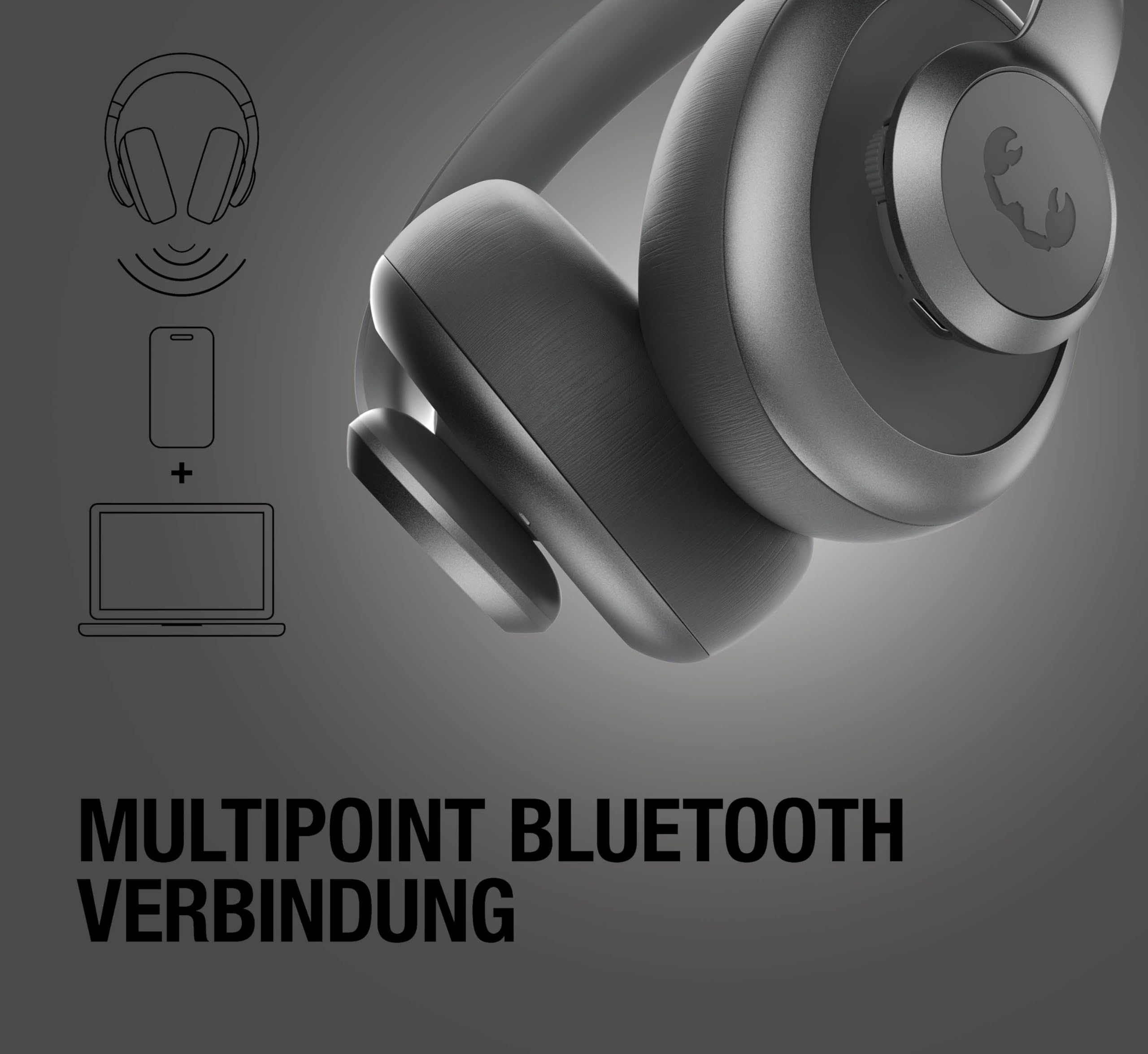 Fresh 'n Rebel Clam Blaze 2, Kabellose Over-Ear-Kopfhörer, 80 Std. Akkulaufzeit, Bluetooth 5.3, My Sound App, Mikrofone für klare Anrufe, Klappbar, Klickbare Tasten, Schnellladen (Storm Grey)