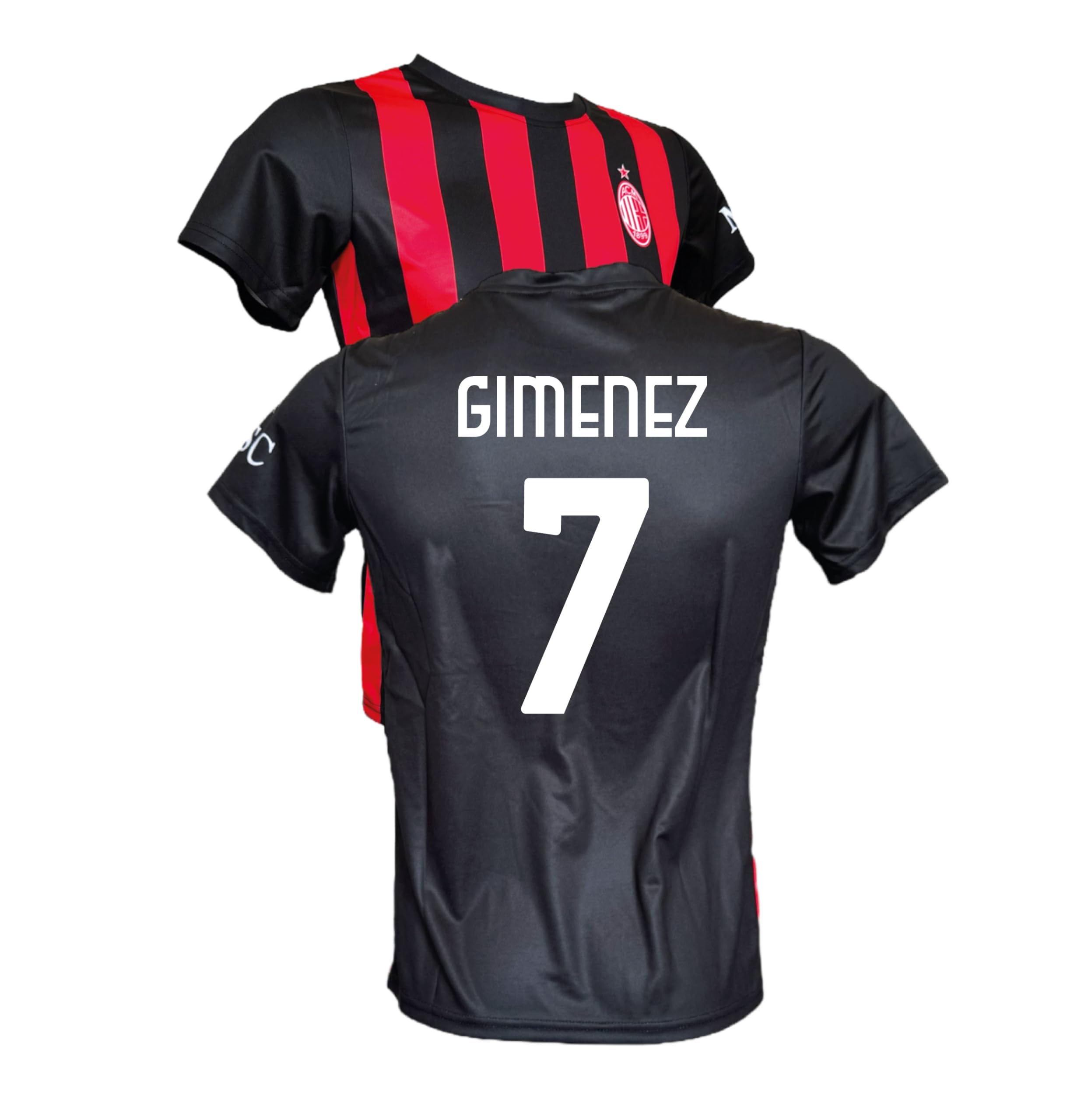 AC Milan Maglia Gimenez 7 Replica Ufficiale 2025/2026, Rossonera a Strisce, Adulto e Bambino