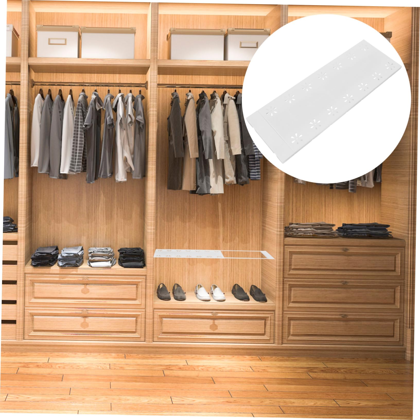 Outanaya Closet Shelving Storage Closet Organizer Expandable Tension Rack Easy Install