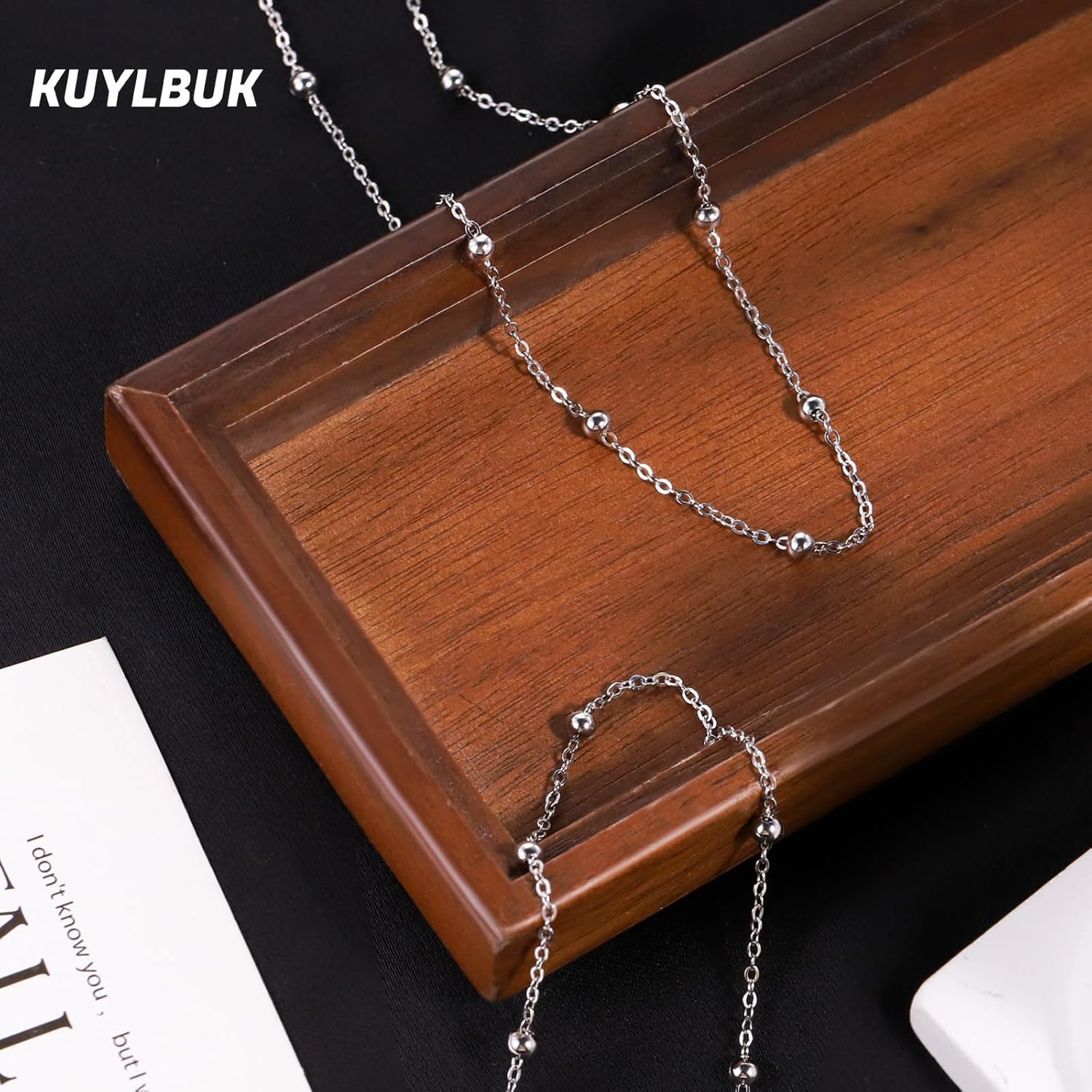 925 Sterling Silver Bead Chain Necklace for Women Simple Dainty Satellite Beaded Chain Necklace, Sturdy Chains Necklaces Jewelry with Lobster Clasp | 16/18/20/22/24 Inches - Image 6