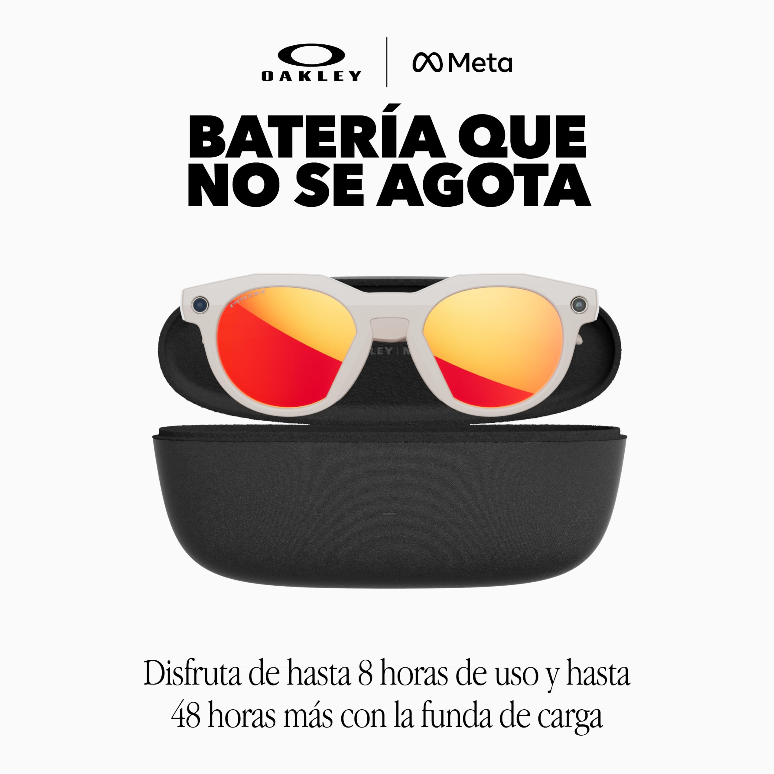 Oakley Meta HSTN Gafas IA para Hombre, Mujer — Gafas Deportivas y de Estilo de Vida — Cámara 12 MP, Video 60fps, Open-Ear Audio, Meta AI — Montura Transparente, Lente Transitions® Grey