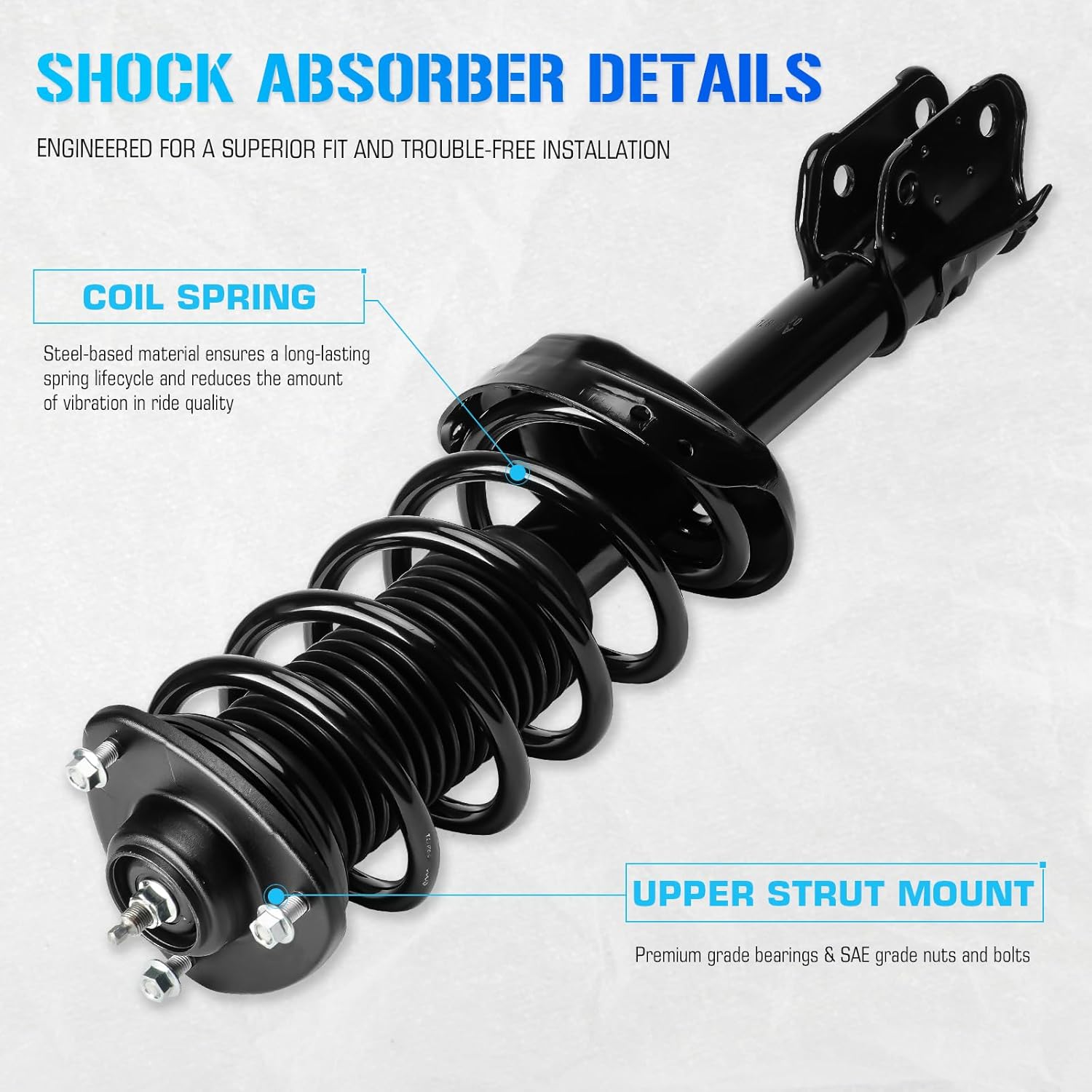 Front Struts Shocks w/Coil Springs for 2008 2009 2010 Honda Odyssey 3.5L V6 (EX, EX-L, LX, Touring), Strut Shock Absorbers Replace for 172542 172541