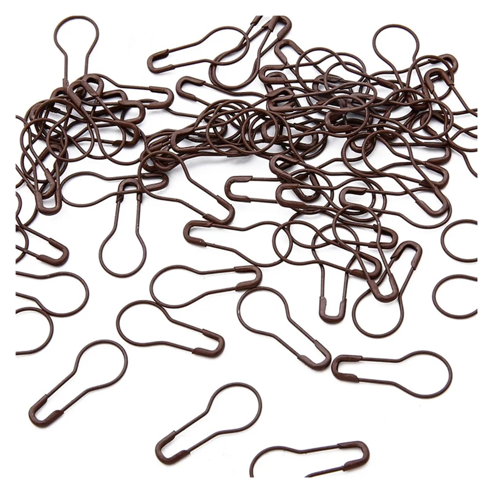 Safety Pins, 100 Pcs Multicolor Metal Safety Bulb Pins Calabash Crochet Markers For Knitting Sewing(Coffee 100pcs)
