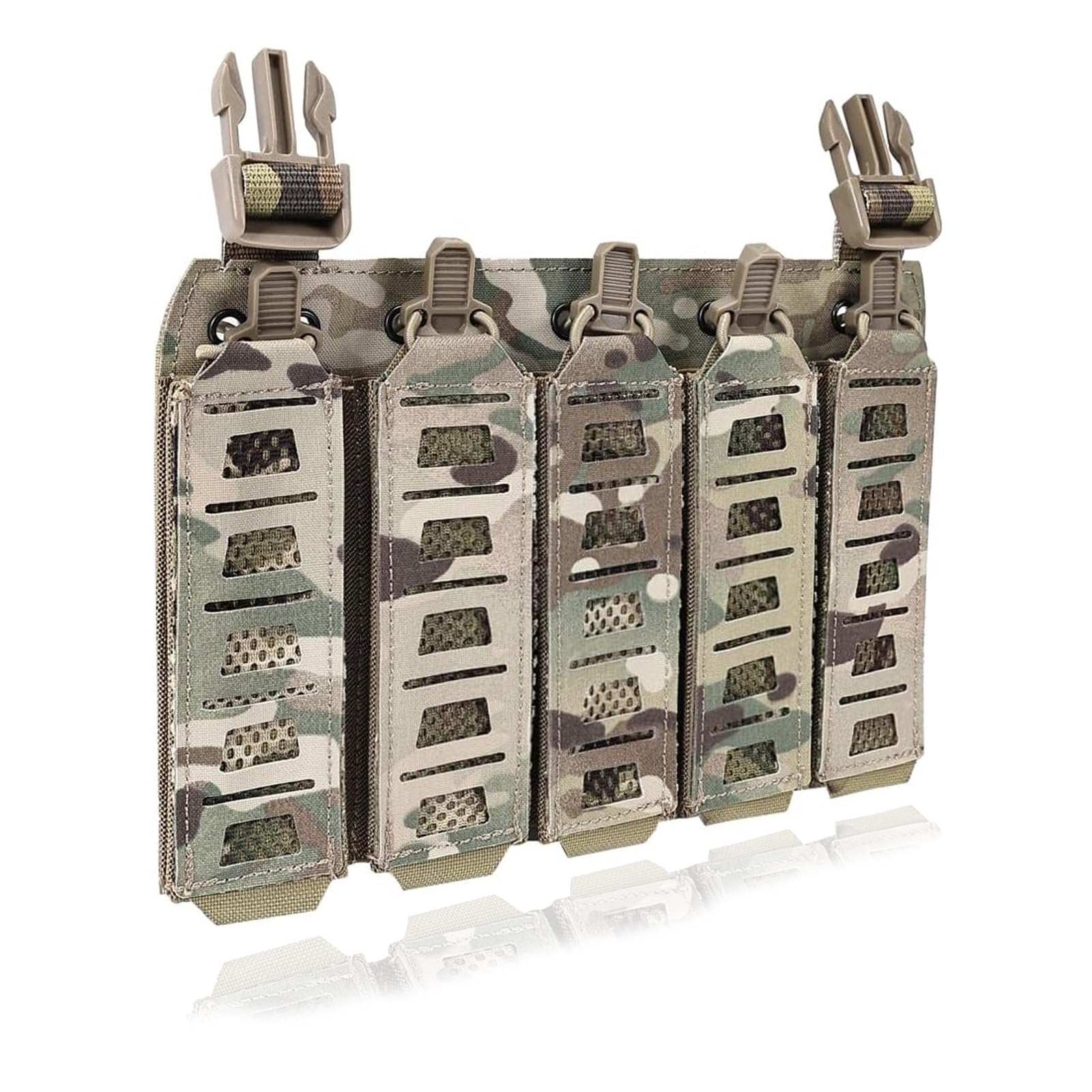 Portacaricatore Tattico da 5 Caricatori per 9 mm, in Nylon, Stile MP5, Accessorio per Gilet Molle per Addestramento all'Aperto