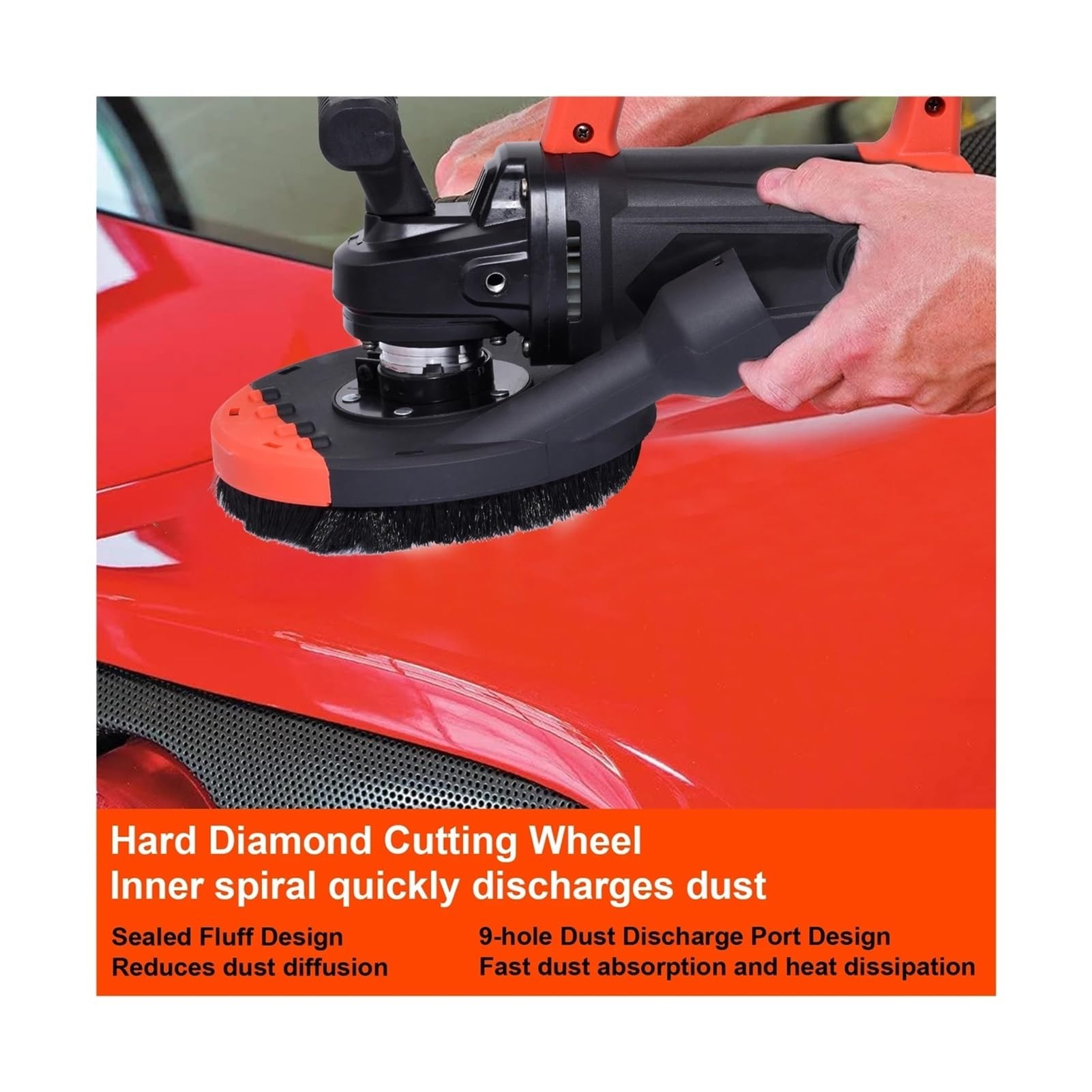 Lucidatrice Smerigliatrice elettrica per pavimenti in cemento da 7" Kit smerigliatrice angolare con guida da terra da 2200 W con protezione antipolvere