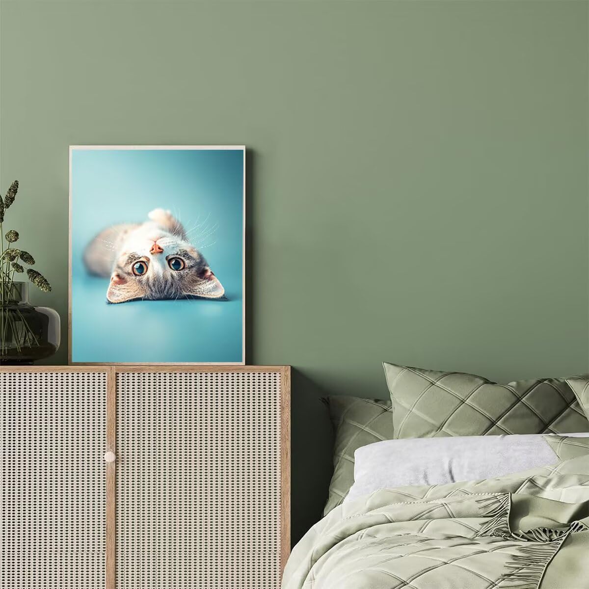 Dipingere con i Numeri Gatto, Paint by Numbers Adulti Animale, Fai da te Creativi Adulti Quadri da Dipingere Numerati Kit per Decorazione Della Parete di Casa, Regalo 70x95 cm Senza Cornice 8T-O