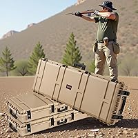Vista 87 de VEVOR Rifle Case, Rifle Hard Case with 4 Layers Fully-protective Foams, Lockable Hard Gun Case with Wheels, IP67 Waterproof & Crushproof, for Rifles