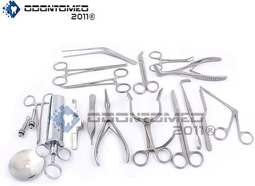 Miniatura 2 de OdontoMed2011 Nuevo juego de 16 piezas (ENT) INSTRUMENTOS PARA OÍDO Y NARIZ FÓRCEPS VIENNA NASAL SPECULUM HARTMAN ALIGATOR! Tijeras de jeringa para