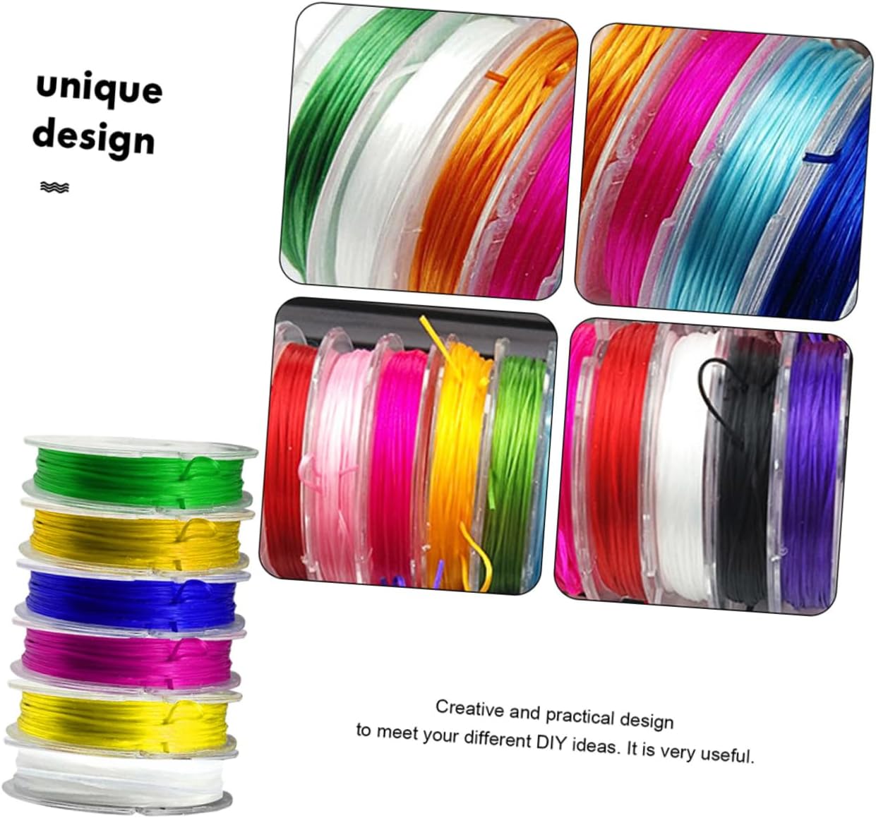 TEHAUX 60rolls Lanyard String for DIY Macrame Cord Small Beads Beading Thread Bracelet Making String Wedding Party Craft Lacing Beads