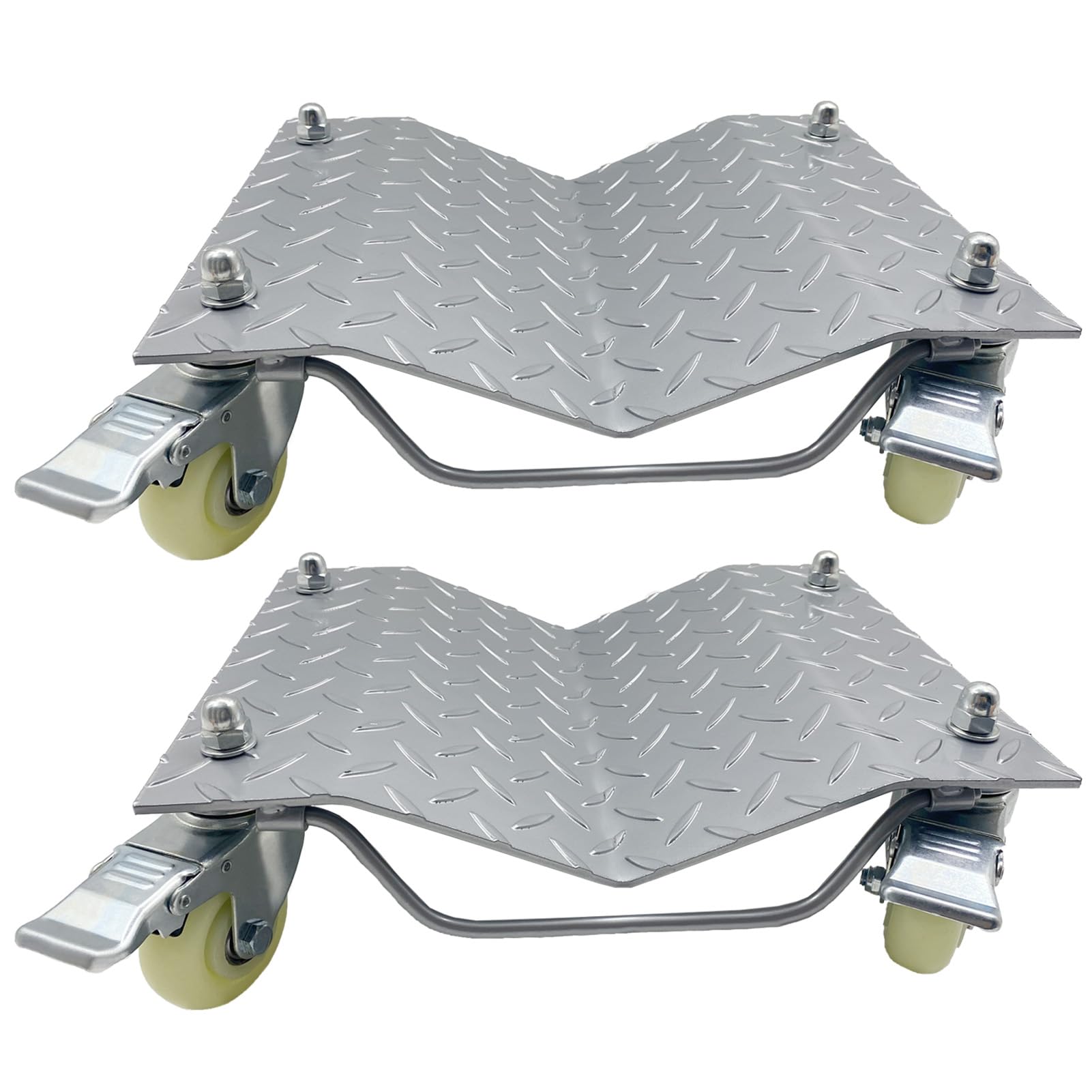 2 Pack Heavy Duty Wheel Dolly Car Tire Stakes Set for Tow or Vehicle