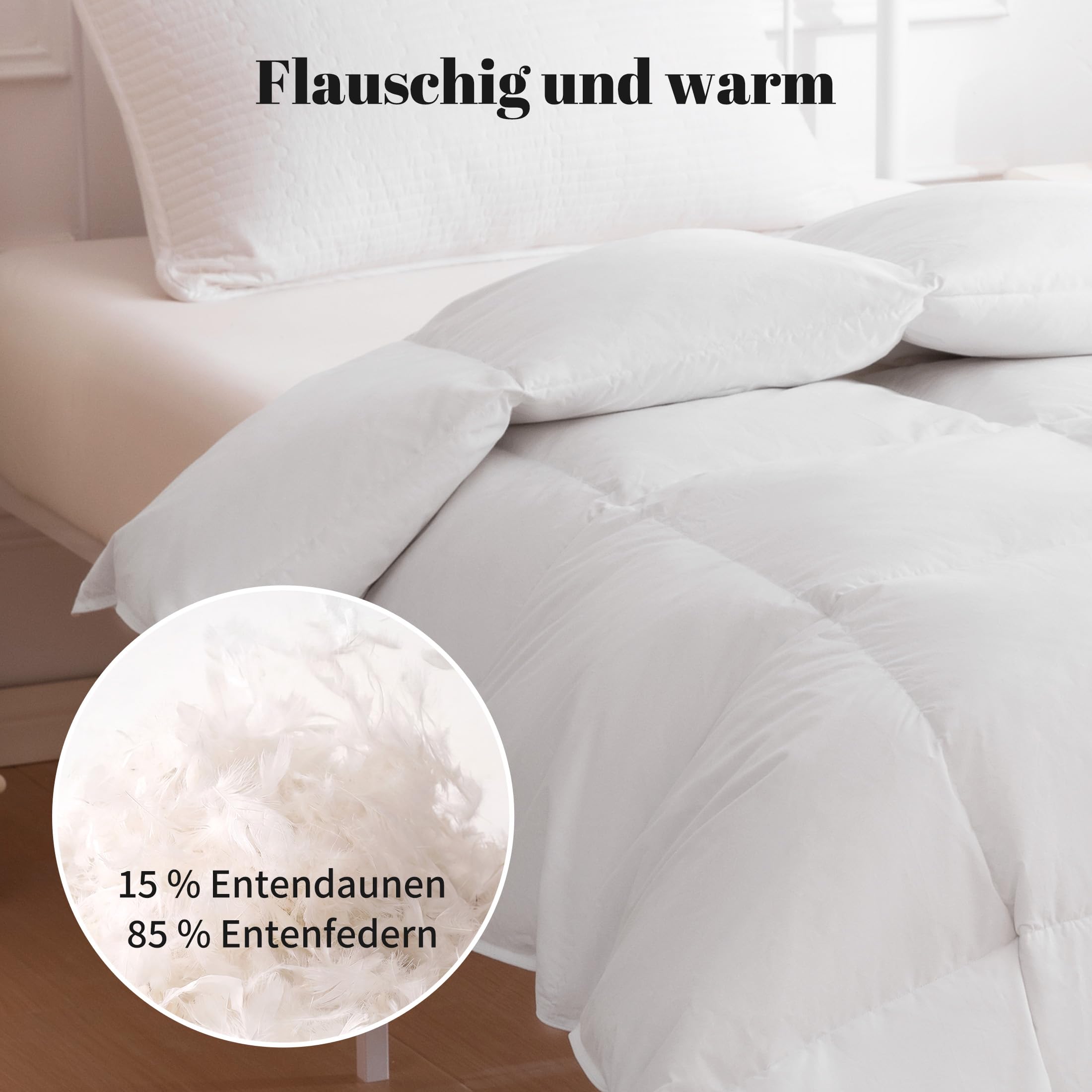 Sonive Bettdecke 200x200cm, Ganzjahres Warm 100% Baumwollbezug