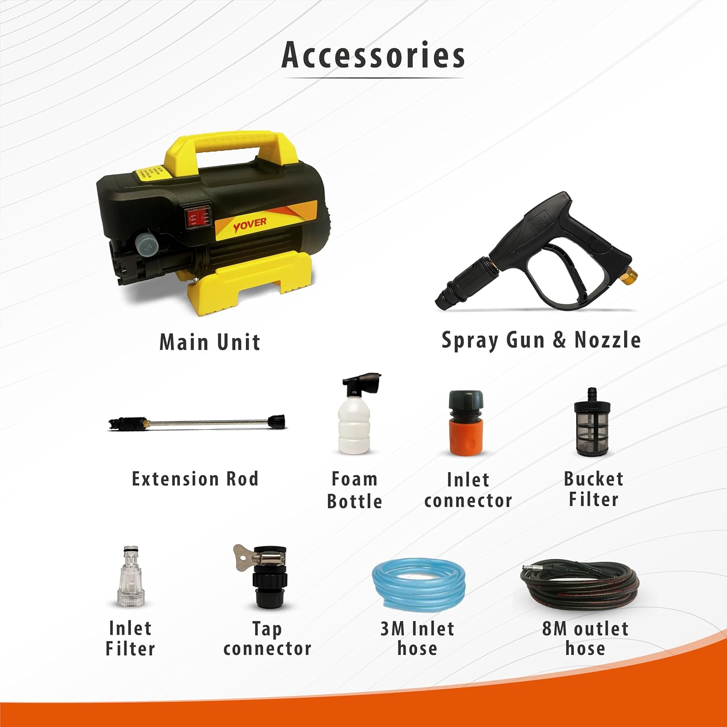 IBELL YO1900 High Pressure Washer and all included accessories