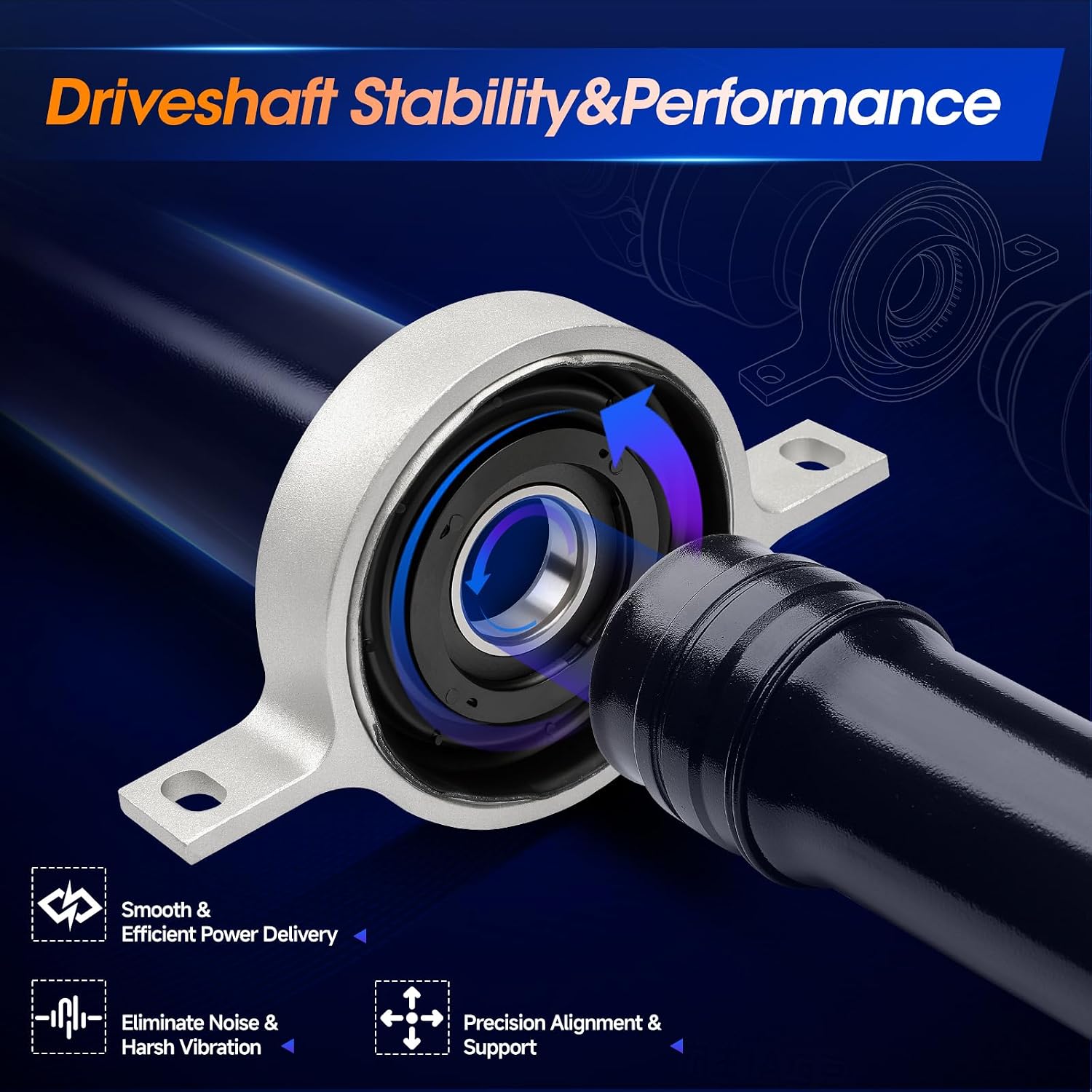 Drive Shaft Center Support Bearing Fit for BMW X5 2007-2018, X3 2011-2017, X6 2008-2018, X4, xDrive35i, xDrive50i, Driveshaft Carrier Bearing Replace#26127558745, 26127526631