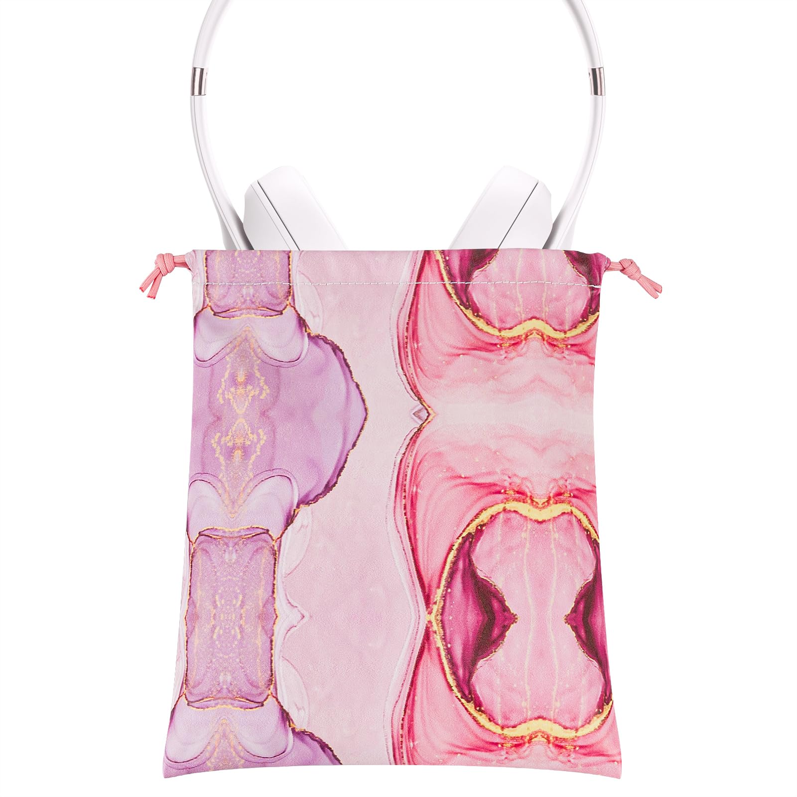 Geekria NOVA Headphones Pouch Compatible with Beats Solo Pro/4/3/HD and More, Headset Carrying Bag, Soft Travel Pouch for Over-Ear Headphones(Pink