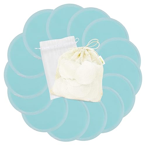 Miniatura 21 de wegreeco Almohadillas para lactancia materna (paquete de 14) + bolsa de lavandería y bolsa de almacenamiento de viaje, opción de 4.7 pulgadas, Pasta