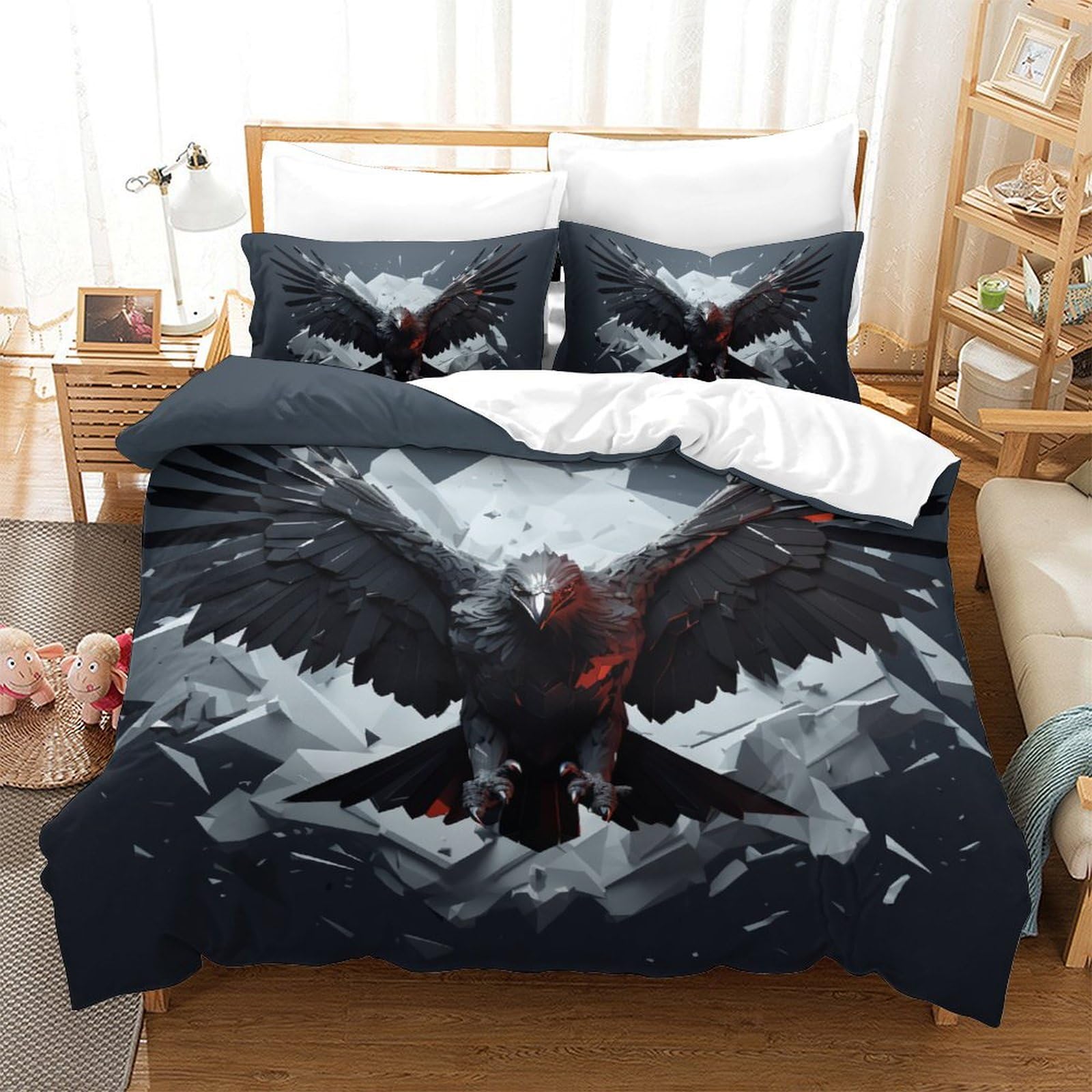 Parure de lit pour enfants 200x200 housse de couette et taies d'oreiller impression 3D