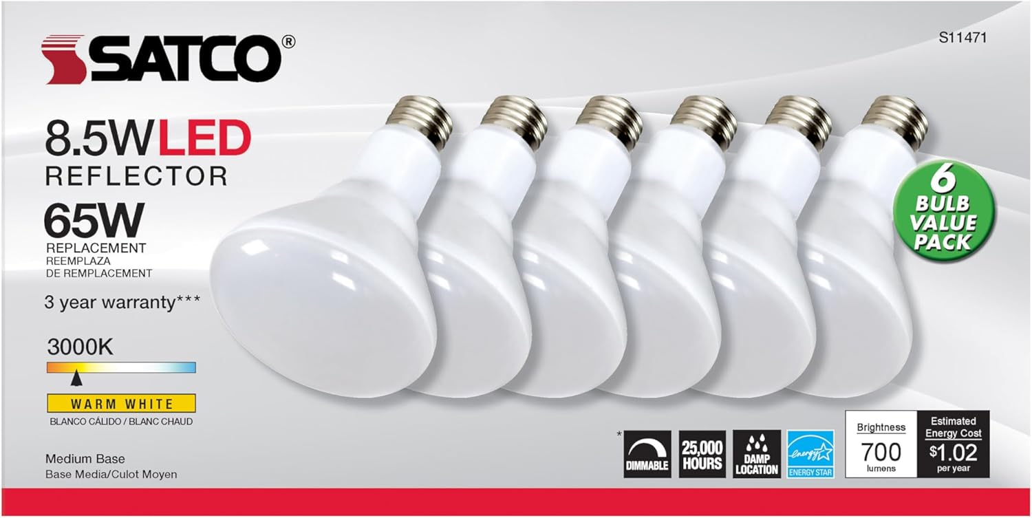 Satco S11471 8.5BR30/LED/830/120V/6PK - 6 Pack