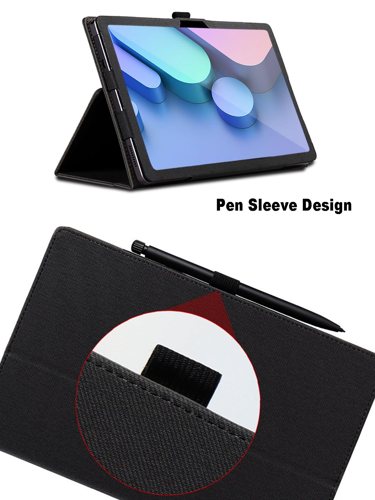 Custodia per Acer Iconia Tab V11-21M 10.9 Pollici, Cover Tablet Acer Iconia Tab V11-21M, Copertura Protettiva Pieghevole con Supporto per Matita e Cinturino da Polso, Protezione Completa. (Nero)