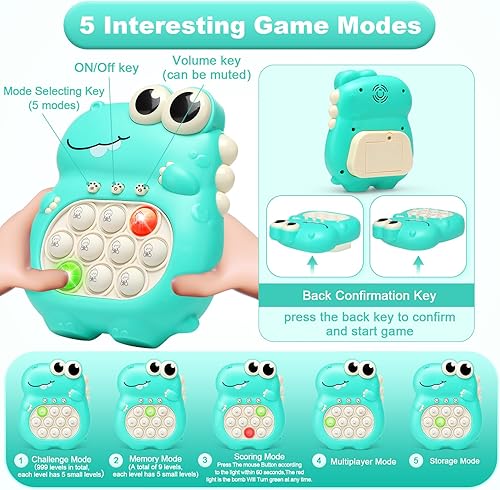 Miniatura 3 de SYAEQ Juego de consola antiestrés para presionar burbujas, versión animal de empuje rápido, juego de burbujas de empuje rápido, juguete antiestrés