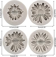 Vista 2 de Sijiangmold Molde de silicona de flor de crisantemo, moldes de fondant de margaritas para decoración de pasteles, decoración de cupcakes, caramelo