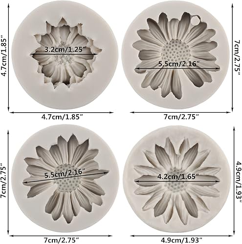 Miniatura 2 de Sijiangmold Molde de silicona para flores de crisantemo, moldes de margaritas para decoración de pasteles, decoración de cupcakes, decoración de