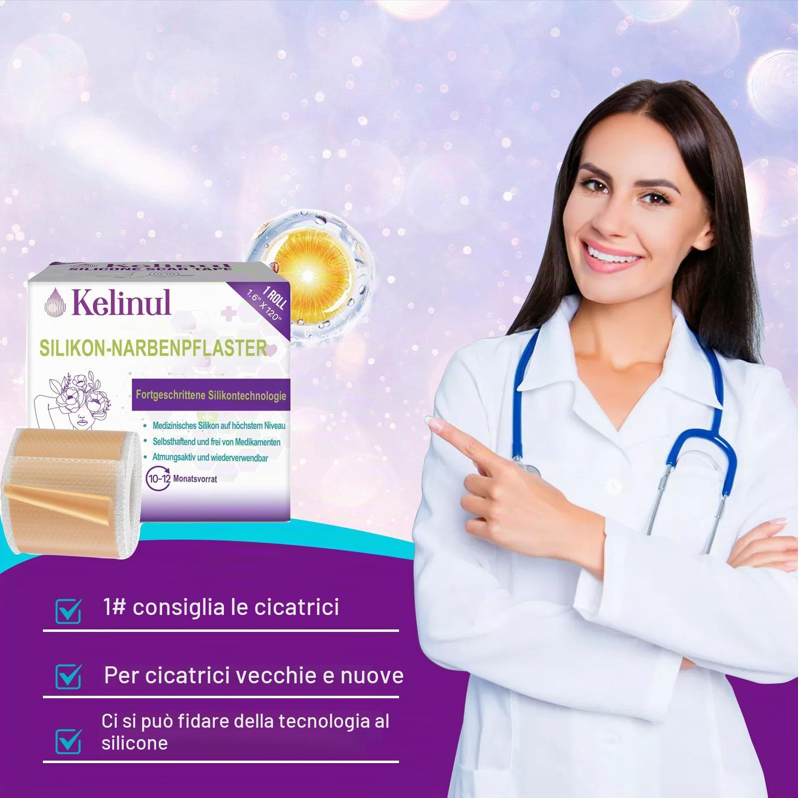 1.5M Fogli di silicone cicatrici 6 mesi di fornitura