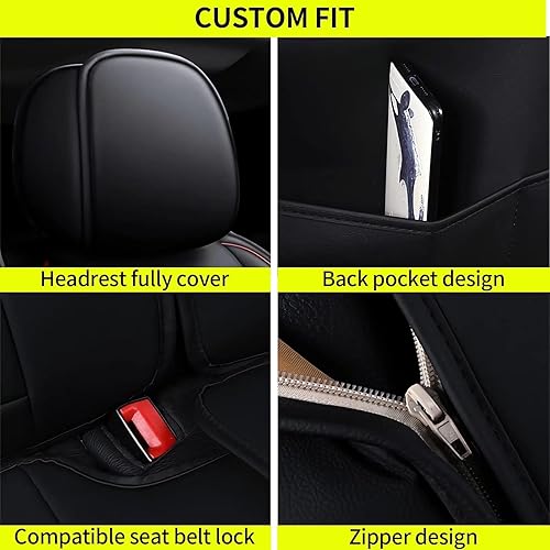 Miniatura 6 de Fundas de asiento de automóvil para Mazda CX5 2013-2024, juego completo de fundas de asiento de automóvil de piel sintética con compatible con bolsa