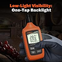 Vista 7 de YW-201 Medidor de temperatura y humedad, termómetro digital higrómetro con ambiente, punto de rocío, bombilla húmeda para interior/exterior
