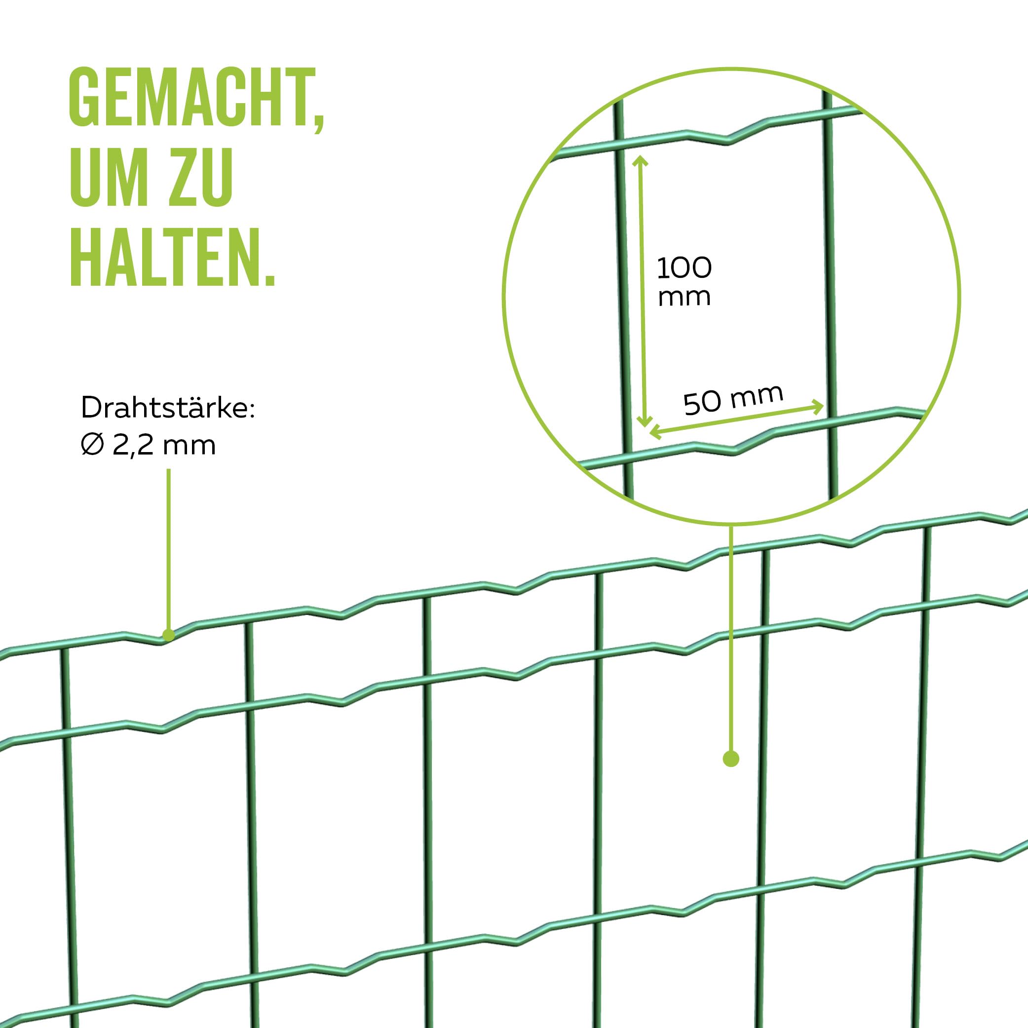 Alberts 604851 Schweißgitter Fix-Clip Pro® | verschiedene Längen und Höhen - wahlweise in verschiedenen Farben | grün | Höhe 122 cm | Länge 25 m