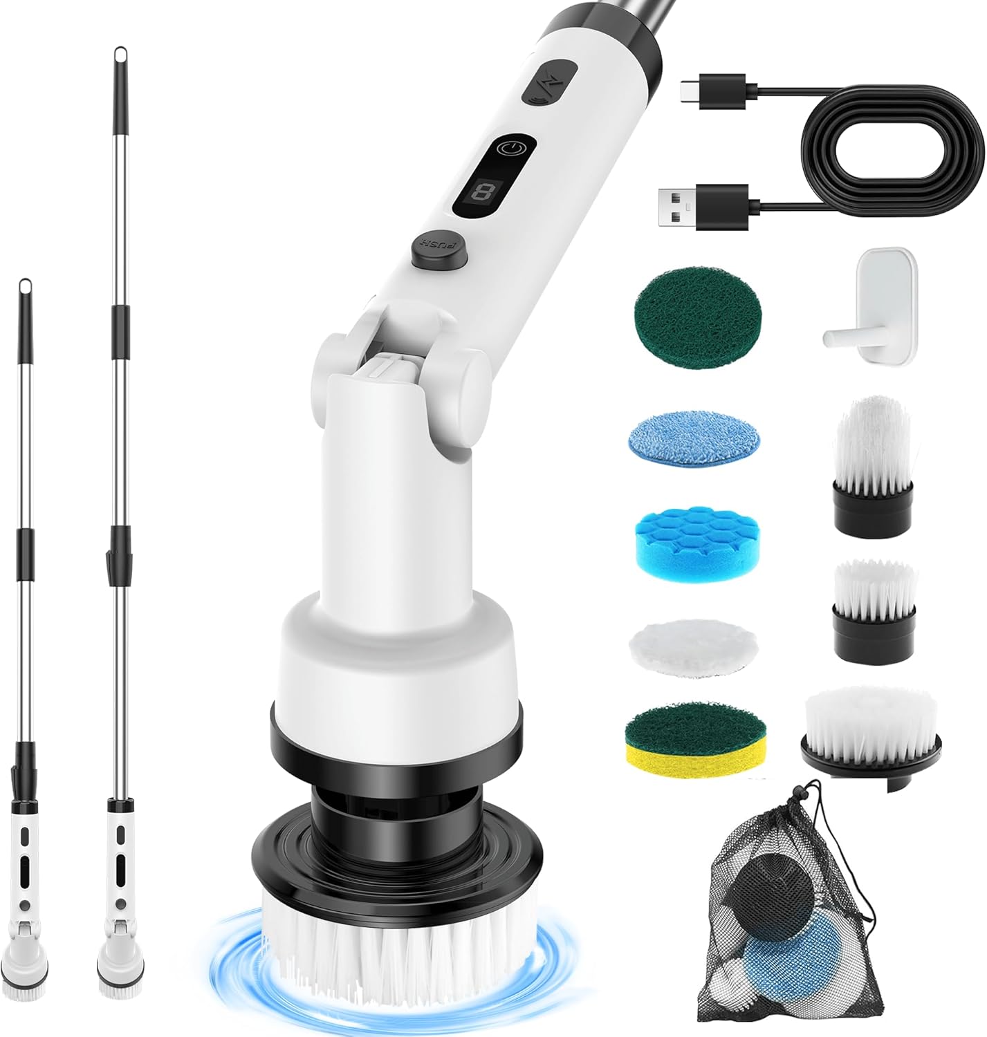 Electric Spin Scrubber, Rechargeable Cordless Cleaning