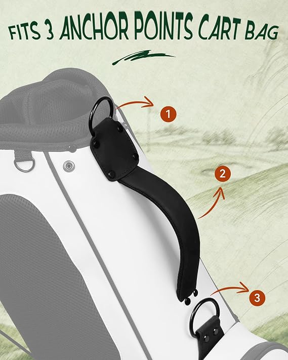 BIG TEETH Golf Bag Straps Swivel Backpack Straps Golf Bag Double Strap, Backpack Straps Replacement Adjustable Bag Strap