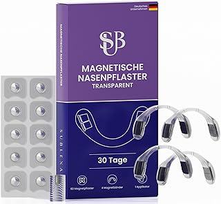 Magnetische Nasenpflaster Transparent - 30 Tage Vorrat - Anti-Schnarch Nasal Strips & Nasenstrips für besseres Atmen & Schlafen - Nasenspreizer Magnet Nasenclip Nasendilatator