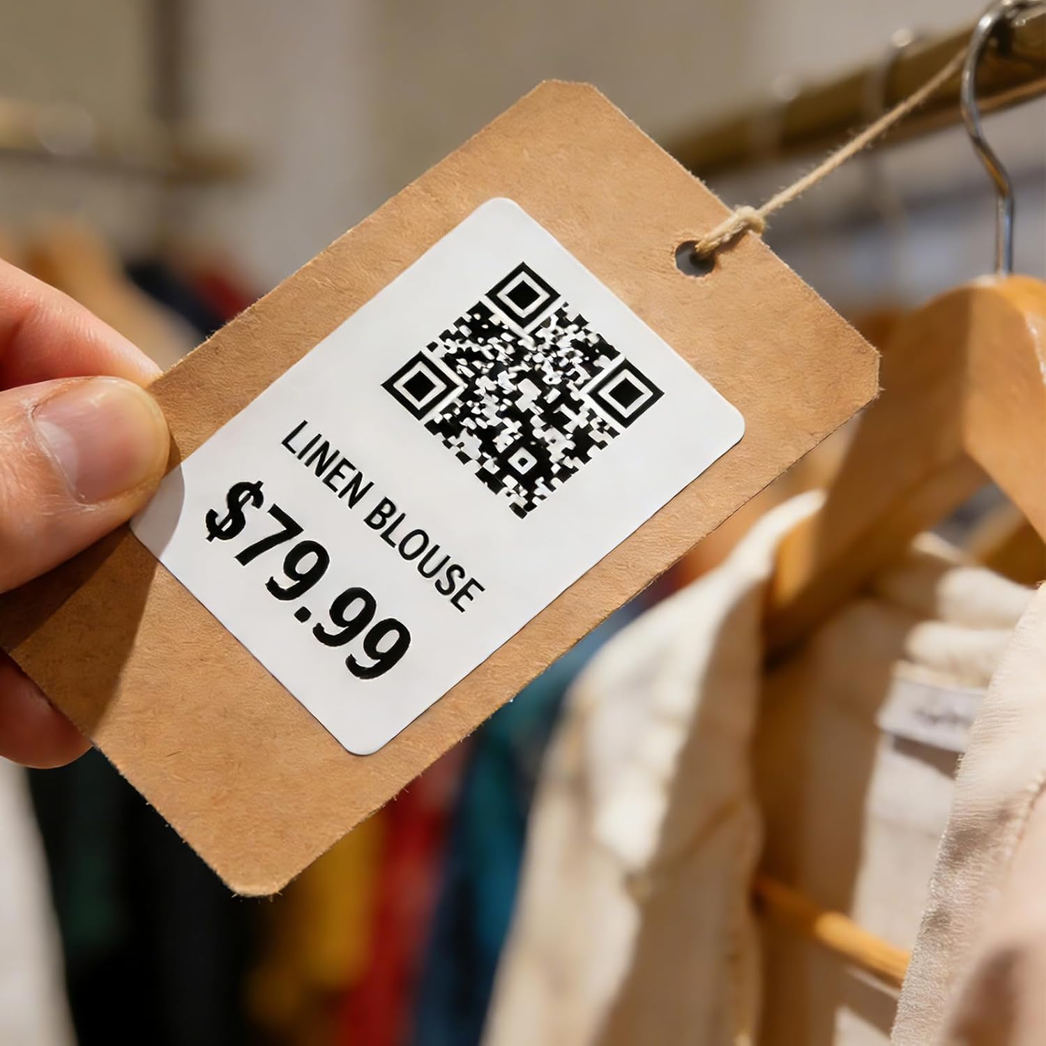 White Thermal Labels 1 × 2 Inch Vinyl Rectangular Waterproof Direct Printer Sticker Self-Adhesive Perforated Name Tag for Logo DIY QR Design Office Address 500 PCS - Image 8