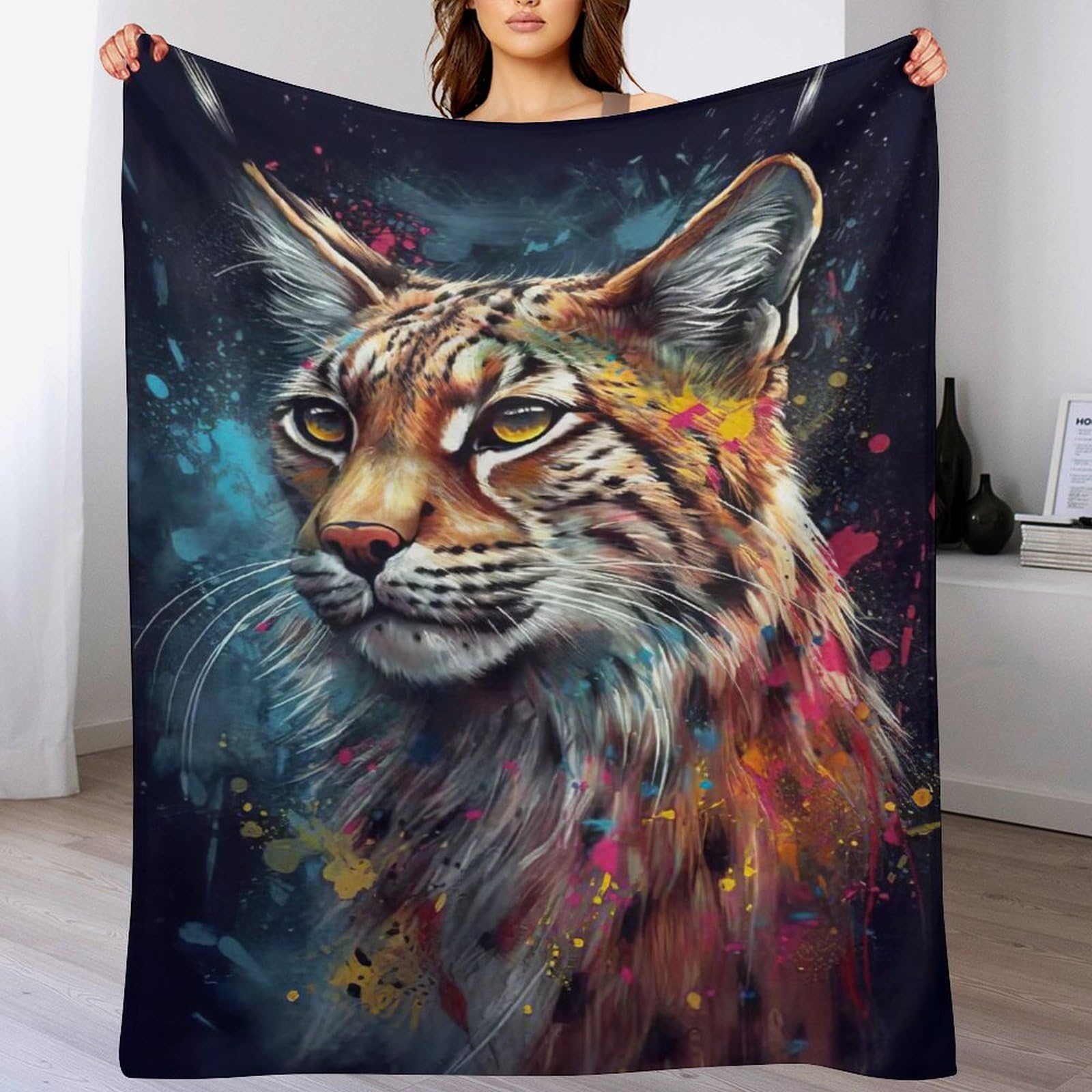 Couverture en chat anti-froid plaid flanelle douillet pour le lit